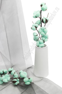 Веточка декоративная 50 см Хлопок (SF-1908) аквамарин - Больше подарков фото 2