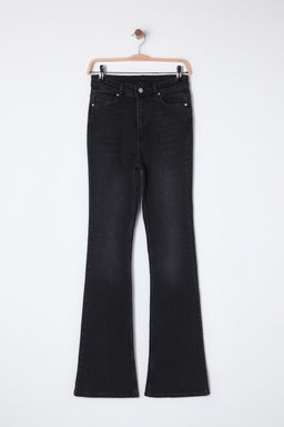 TRENDYOLMILLA Siyah Yuksek Bel Flare Jeans TWOSS25JE00110  фото 6