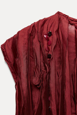 DRESS WITH BEADING AND RUFFLES - Zara фото 9