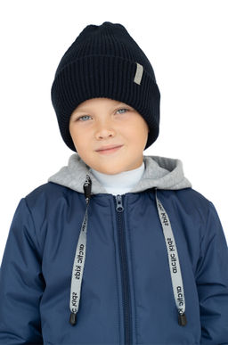 Шапка вязаная темносиняя