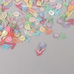 Цена за 2 шт. Декор для творчества акрил Весенний тюльпан, светится в темноте, набор 100 шт., 1.4?0.8 см