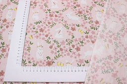 Сатин Зайчата на прогулке, ш.1.60м, хлопок-100%, 110гр/м.кв - Купава фото 2