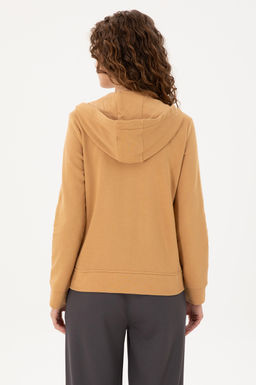Женская базовая толстовка с капюшоном цвета Camel Неожиданная скидка в корзине - U.s. polo assn фото 5