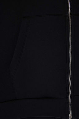 Wardrobe Essentials Siyah Oversize Kapusonlu Orme Sweatshirt |TWOAW26SW00018