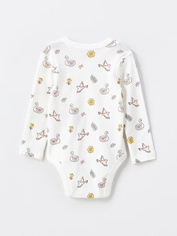 Bisiklet Yaka Uzun Kollu Bask?l? K?z Bebek ??t??tl? Body ve Pantolon 2li Tak?m - Waikiki фото 3