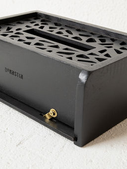 Салфетница 21x13x8 черный дерево акации