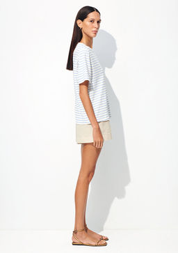 Keten Kar?s?ml? Mavi Tisort  фото 5