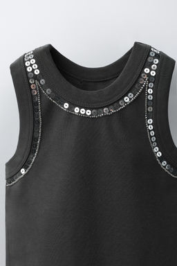 TOP LENTEJUELAS / Gris antracita - Zara фото 3