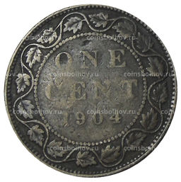 Монета 1 цент 1904 года Канада