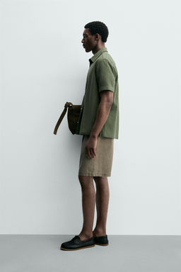 CAMISA REGULAR FIT ESTRUCTURA / Verde - Zara фото 4