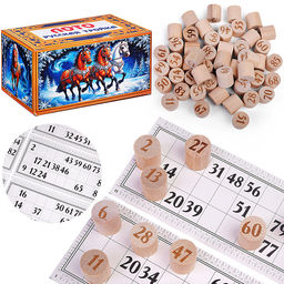 Лото "Русская троика" деревянное (дерево,картон) 90 боченков