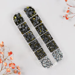 Декор для творчества стекло «Стразы усечённый конус. Оливковый», d=2-6.5 мм, набор 2600 шт.