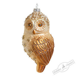 Сова золотистая с пайетками (стекло) 7х7х12,5 см