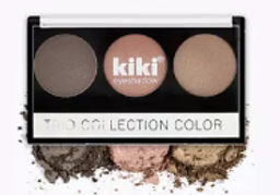 KIKI Тени д/век 3-х цветные Trio Collection Color 104 латте+капучино+кофейный