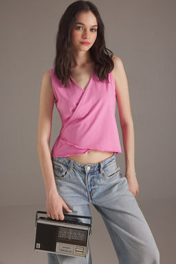 Siyah Baglama Detayl? Anvelop Fitted/Vucuda Oturan Orme Bluz TWOSS25BZ00379 - Trendyolmilla фото 5