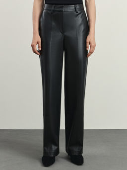 Брюки из искусственной кожи прямого кроя / Zarina  фото 2