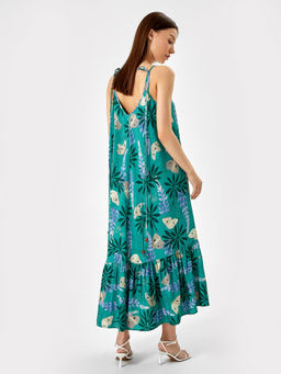 САРАФАН ЖЕНСКИЙ цветы на зеленом 152569 - Mark formelle фото 4