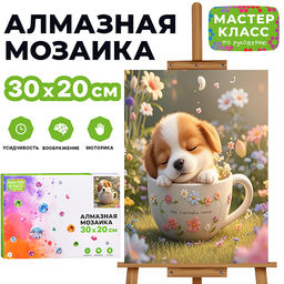 Мозаика алмазная "Спящий щенок" 20*30см.
