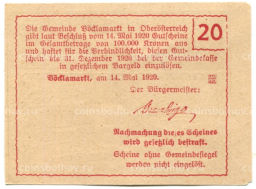 20 геллеров 1920 года Австрия Фёлькермаркт(нотгельд)