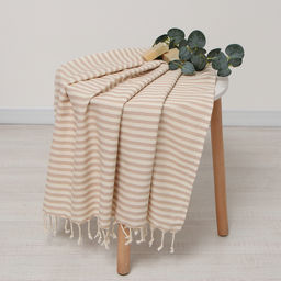 Пештемаль Полосы 100х180 см, бежевый