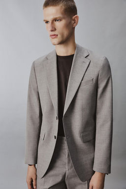 BLAZER REGULAR FIT TRAJE ESTRUCTURA / Beige - Zara фото 5