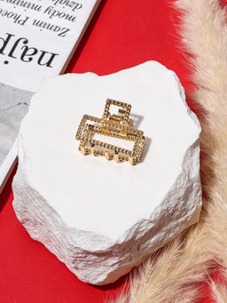 Цена за 6 шт. Крабик для волос «Эмма», прямой, 2.5 см, золото