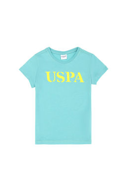 Детская мятная базовая футболка с круглым вырезом - U.s. polo assn фото 4