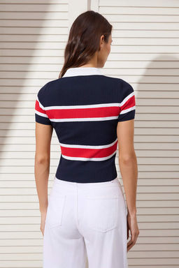 Ekru Polo Yaka Basic Triko Ince Bluz TWOSS26BZ00422