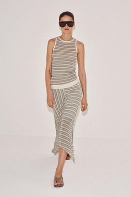 ASYMMETRIC STRIPED SKIRT - Zara фото 7