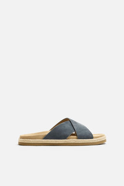 CROSSOVER LEATHER SANDALS