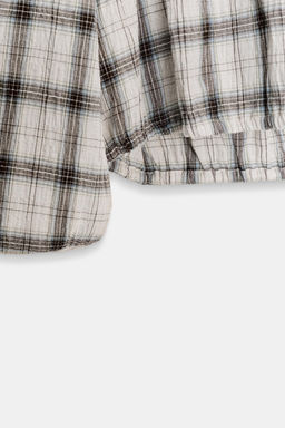 ELASTICATED CHECK SHIRT - Zara фото 4