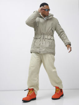 Парка мужская зимняя удлиненная с мехом бежевого цвета 2606B - Mtforce фото 13