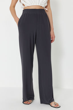 Antrasit Wide Leg/Rahat Kesim Yuksek Bel Esnek Pantolon TWOSS23PL00129