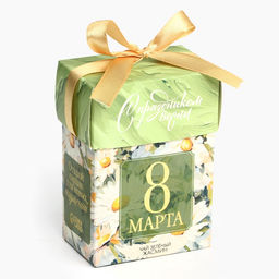 Чай подарочный 8 Марта: с праздником весны, зелёный чай с жасмином, 50 г