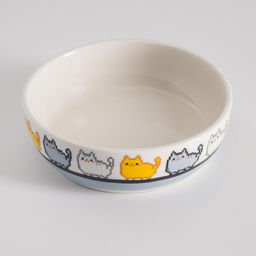 Миска керамическая Пиксельные кошки 250 мл 12123.5 см, белая - Пижон фото 3