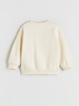 Bisiklet Yaka Uzun Kollu Nak??l? K?z ?ocuk Sweatshirt