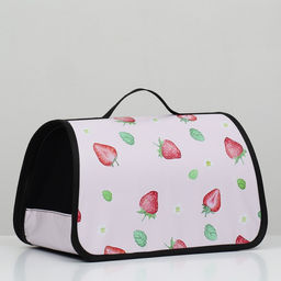 Сумка - переноска для животных Клубничка, каркасная, 40 х 25 х 25 см