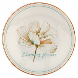 Блуминг флауэрс (Blooming flowers) Тарелка глубокая фарфоровая д182мм h37мм, 450мл, с деколью, отводка (Китай)