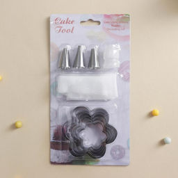 Набор кондитерский Лориэн, 10 предметов: форма для выпечки Цветок 5 шт, 3 насадки, адаптер, мешок - Simaland фото 9