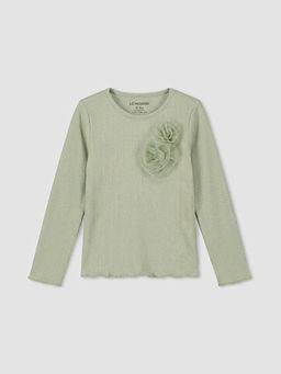 ?i?ek Aplikeli Fitilli K?z ?ocuk Simli Ti??rt