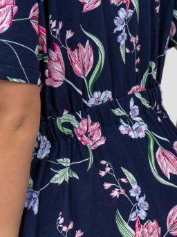 Халат женский, цвет синий белый розовый