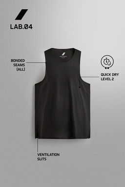CAMISETA TANK LIGERA RUNNING / Negro