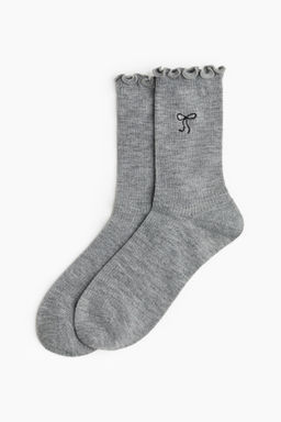 Pack de 2 calcetines en mezcla de lana - H&m фото 3