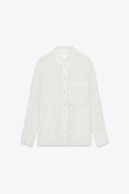 ZW COLLECTION STRIPED CRINKLED SHIRT - Zara фото 2