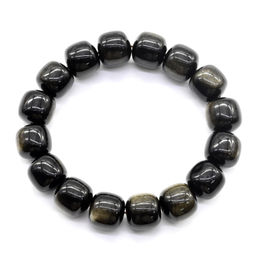 Обсидиан золотистый браслет мужской рондель 14*12мм