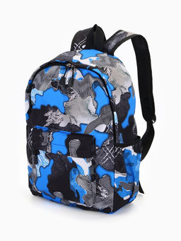 Рюкзак школьный на молнии, с карманами, с абстрактным принтом, размер 30?13?42 см, с принтом, чёрный