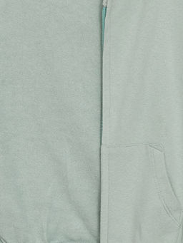 Kap??onlu Uzun Kollu K?z ?ocuk Fermuarl? Sweatshirt