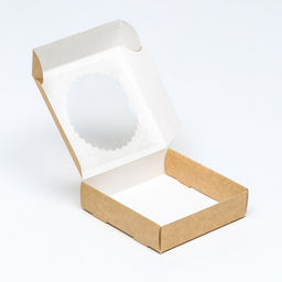 Цена за 3 шт. Коробка сборная, крафт, с окном, 11.5×11.5×3 см