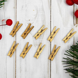 Прищепки декоративные в тёмном золоте, 50 шт.