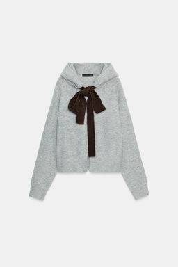 TIE KNIT HOODIE JACKET - Zara фото 5